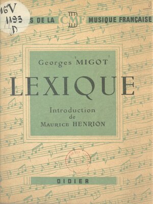 cover image of Lexique de quelques termes utilisés en musique
